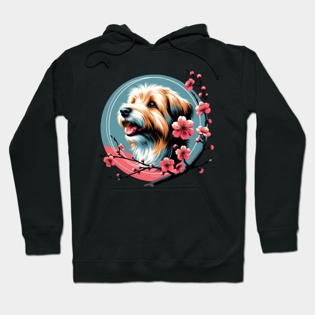 Tibetan Terrier Enjoys Spring Cherry Blossoms Hoodie by ArtRUs